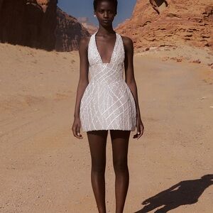 Elegant White Halter Dress